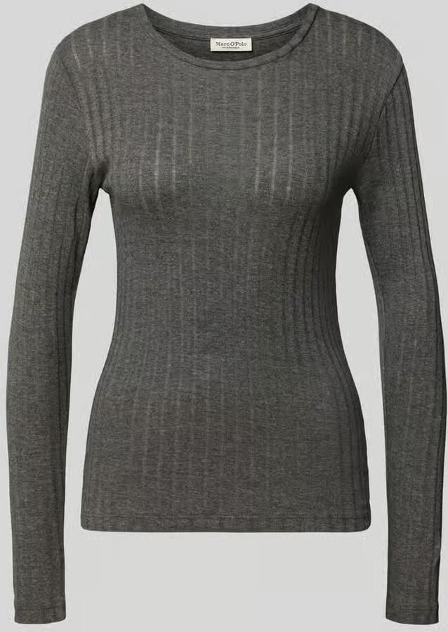 Marc O'Polo Slim fit shirt met lange mouwen van een mix van katoen en modal