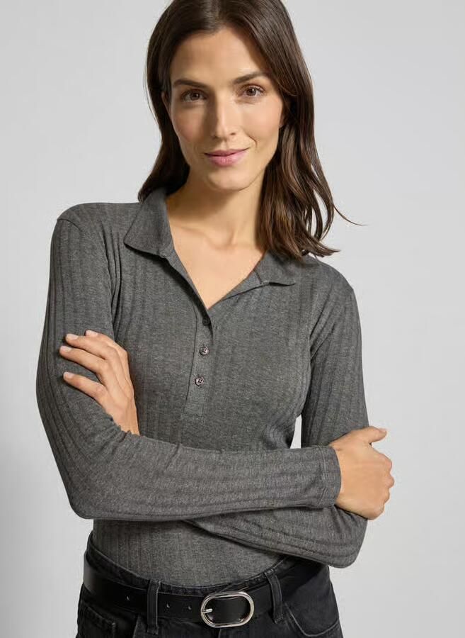 Marc O'Polo Slim fit shirt met lange mouwen van een mix van katoen en modal - Foto 2