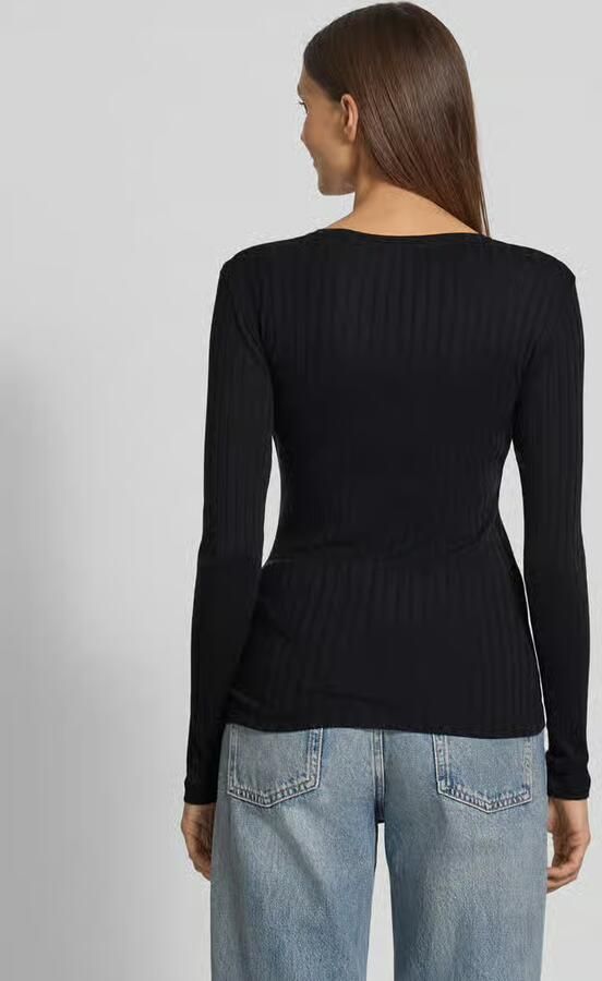 Marc O'Polo Slim fit shirt met lange mouwen van een mix van katoen en modal