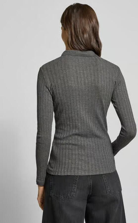 Marc O'Polo Slim fit shirt met lange mouwen van een mix van katoen en modal