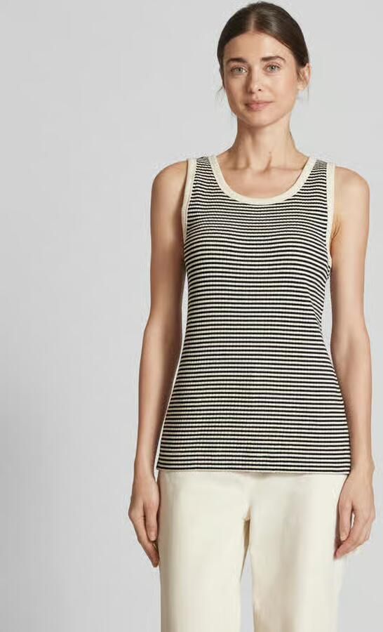Marc O'Polo Slim fit top in een gestreepte katoenmix - Foto 2