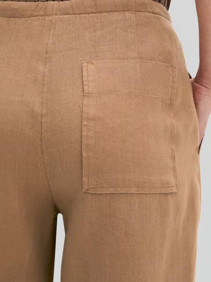 Marc O'Polo Straight leg linnen broek met tunnelkoord