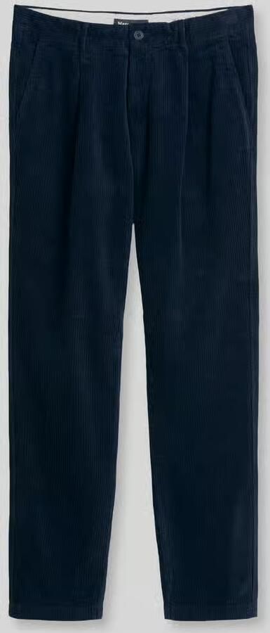 Marc O'Polo tapered fit corduroy broek van katoen met bandplooien