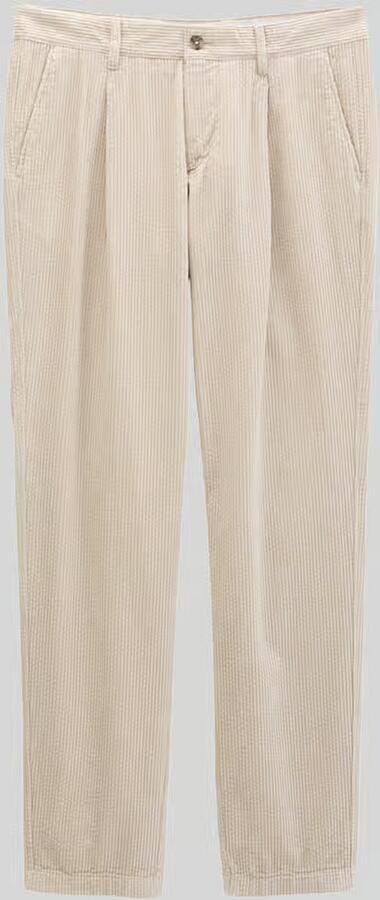 Marc O'Polo tapered fit corduroy broek van katoen met bandplooien