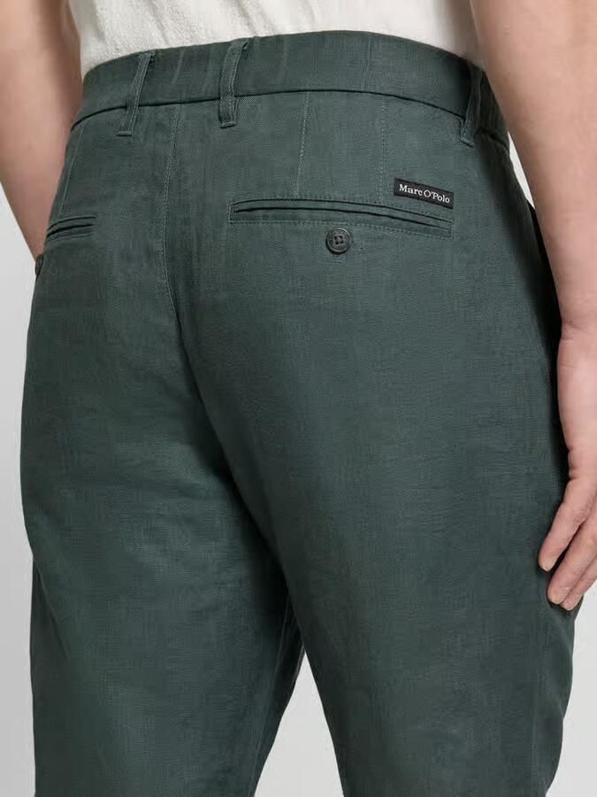Marc O'Polo Tapered linnen broek met riemlusjes model 'OSBY JOGGER'