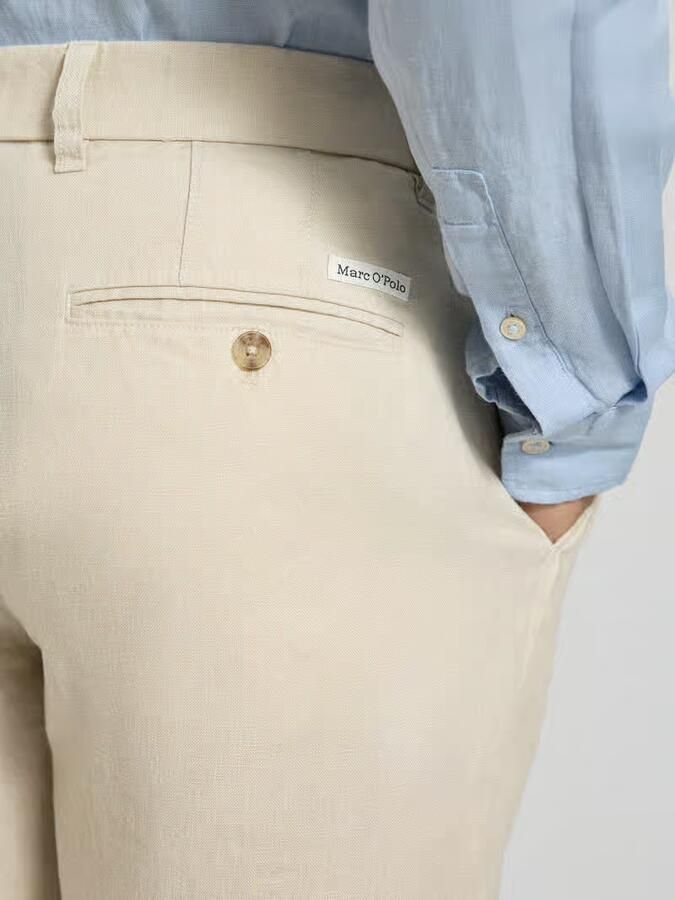 Marc O'Polo Tapered linnen broek met riemlusjes model 'OSBY JOGGER'