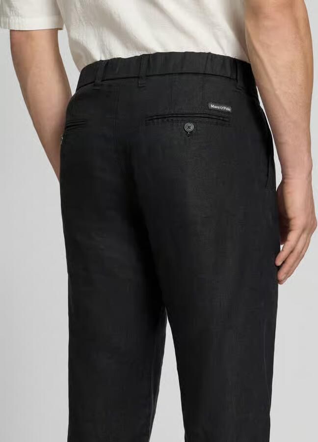 Marc O'Polo Tapered linnen broek met riemlusjes model 'OSBY JOGGER'