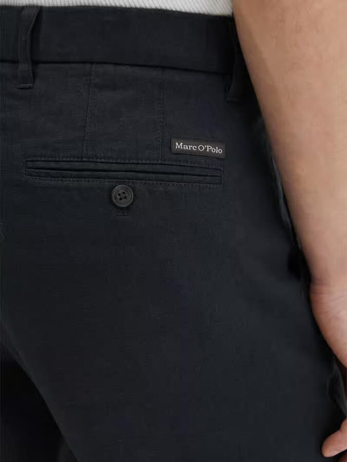 Marc O'Polo Tapered linnen broek met riemlusjes model 'OSBY JOGGER' - Foto 2