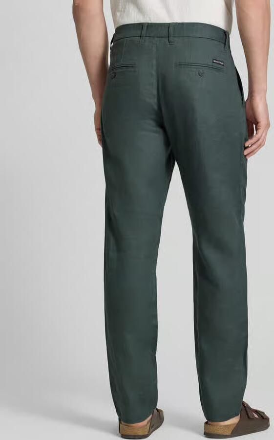 Marc O'Polo Tapered linnen broek met riemlusjes model 'OSBY JOGGER' - Foto 2