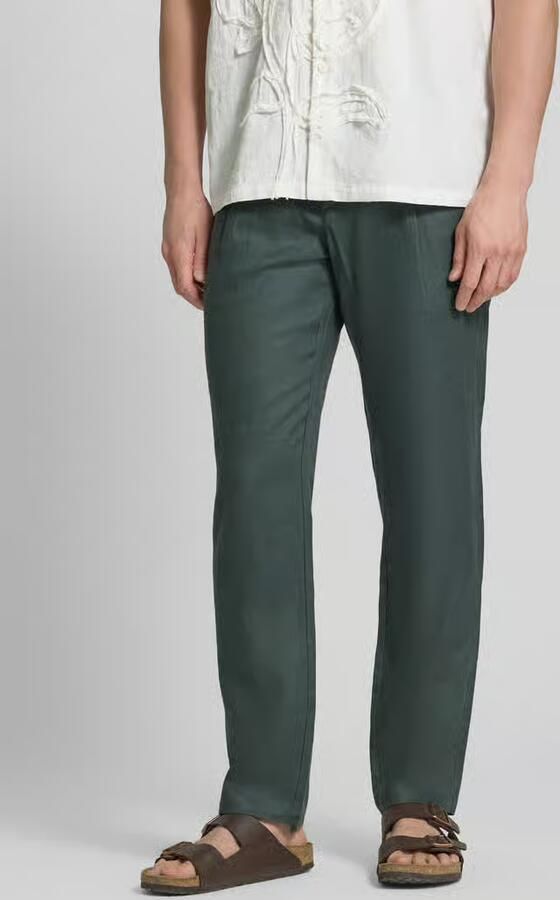 Marc O'Polo Tapered linnen broek met riemlusjes model 'OSBY JOGGER' - Foto 3
