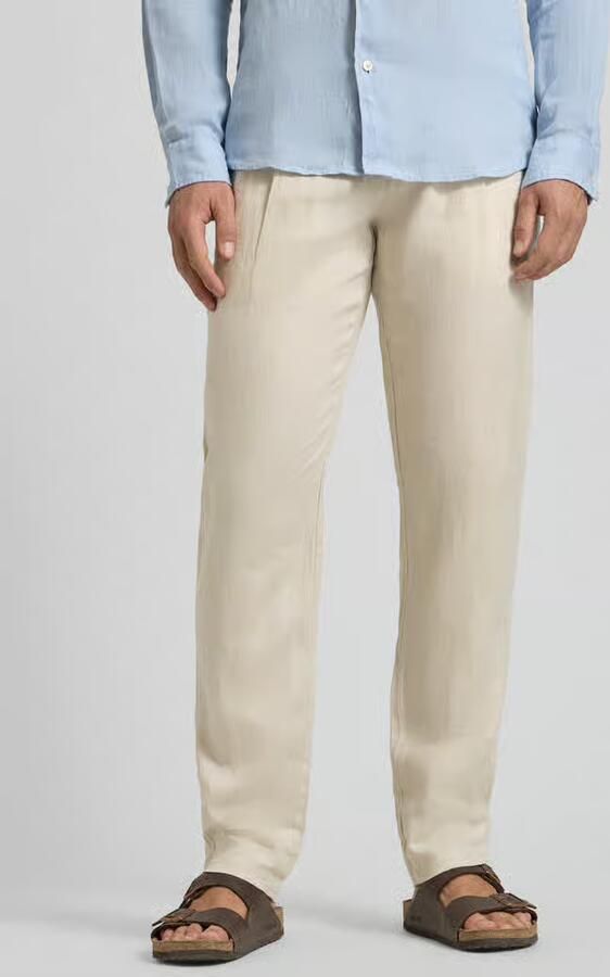 Marc O'Polo Tapered linnen broek met riemlusjes model 'OSBY JOGGER' - Foto 3