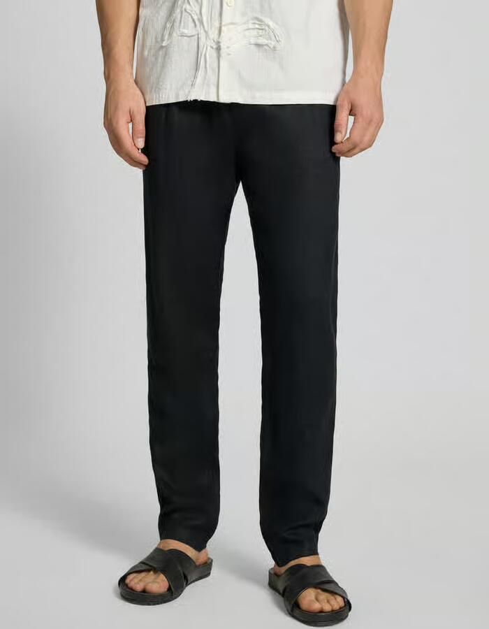 Marc O'Polo Tapered linnen broek met riemlusjes model 'OSBY JOGGER' - Foto 3