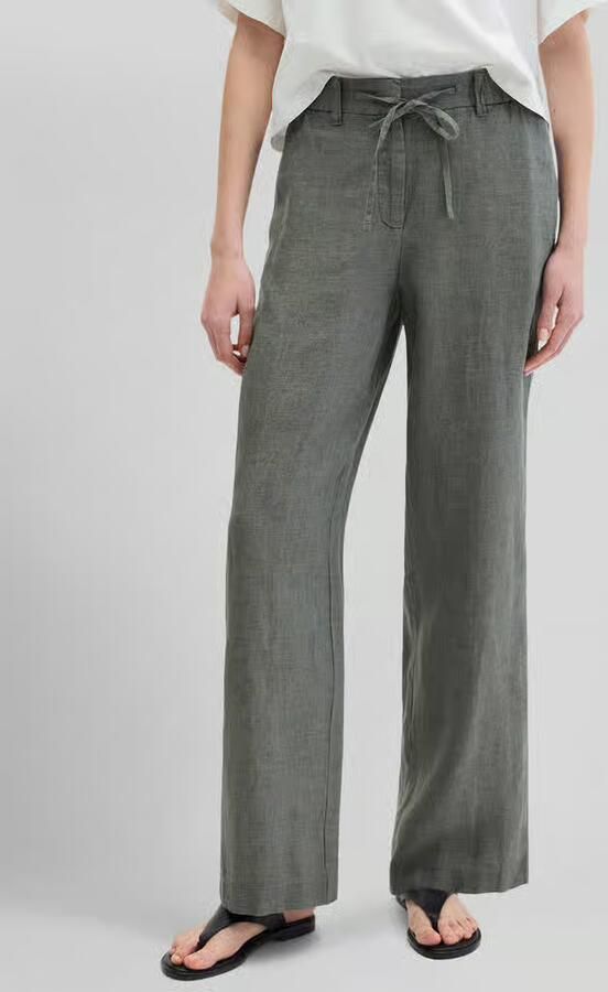 Marc O'Polo wide fit broek van puur linnen - Foto 3