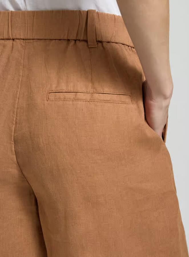 Marc O'Polo wide fit short van puur linnen met tunnelkoord