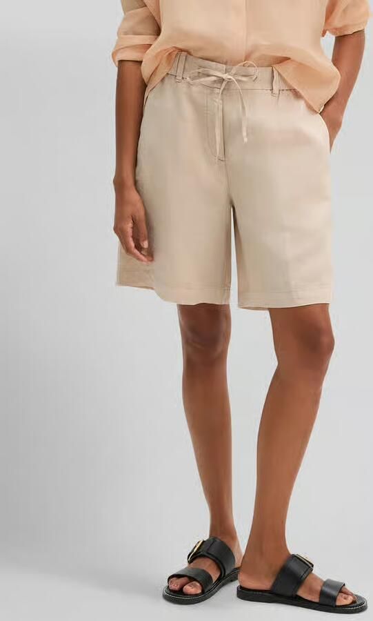 Marc O'Polo Wide leg bermuda van puur biologisch linnen - Foto 4