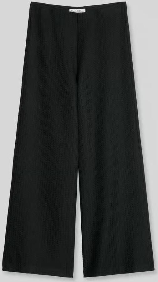 Marc O'Polo wide leg broek in gebreide look van katoenmix - Foto 2