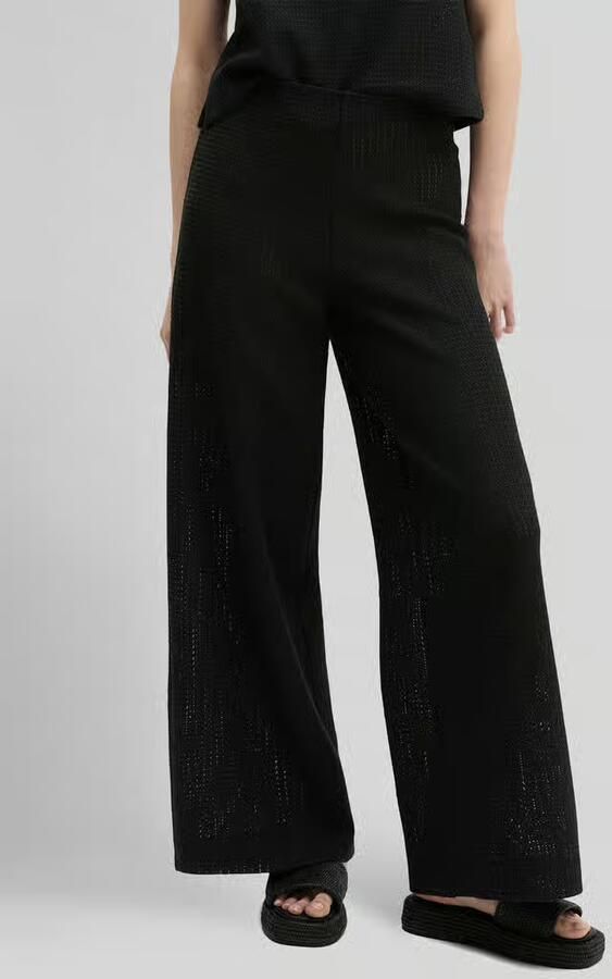 Marc O'Polo wide leg broek in gebreide look van katoenmix - Foto 2