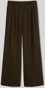 Marc O'Polo Wide leg broek van katoenmix met bandplooien
