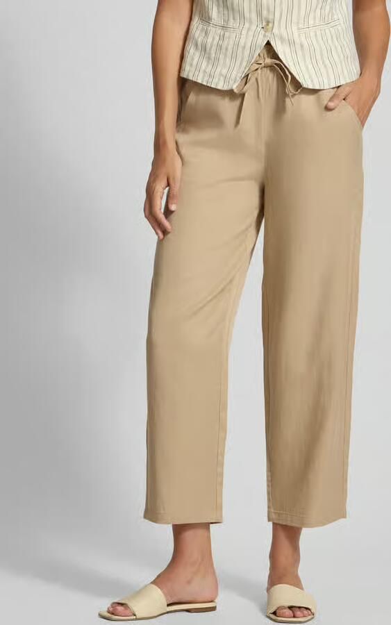 Marc O'Polo Wide leg joggpants van mix van lyocell en linnen - Foto 3