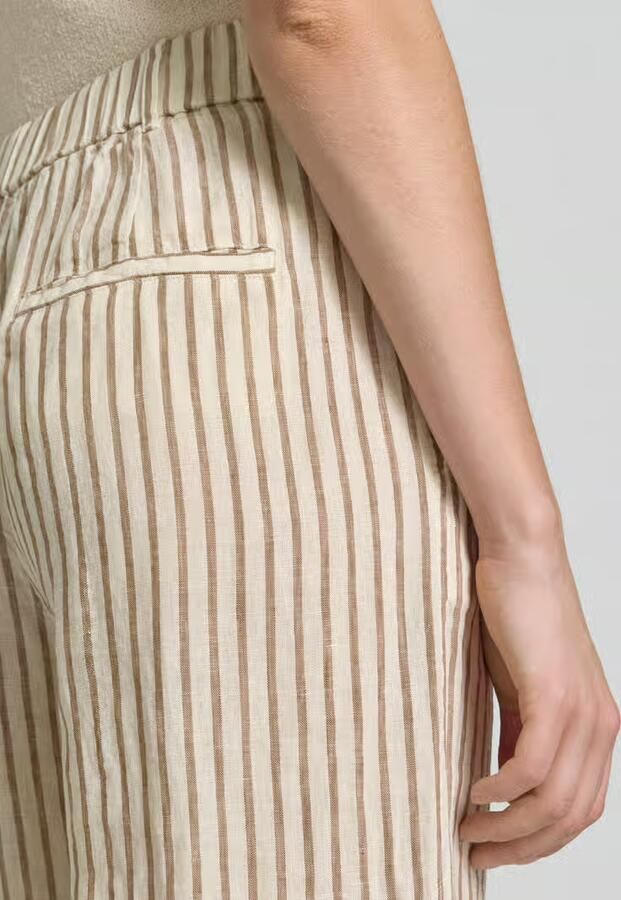 Marc O'Polo Wide leg linnenbroek met trekkoord