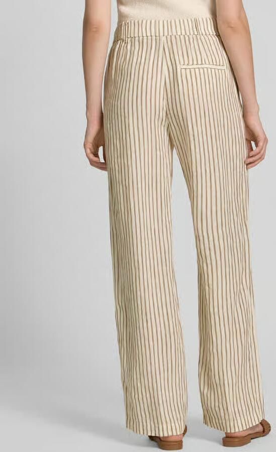 Marc O'Polo Wide leg linnenbroek met trekkoord