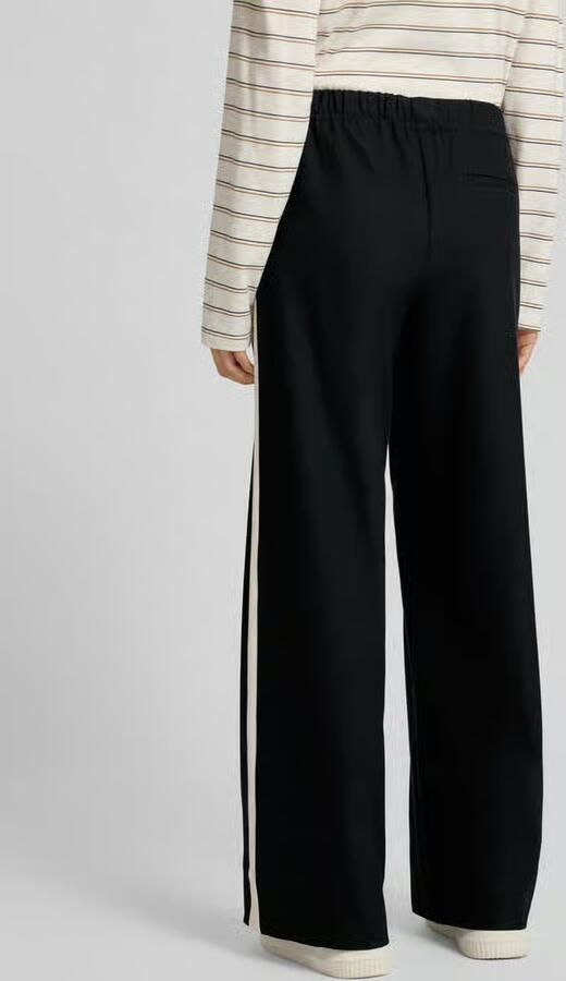 Marc O'Polo Wide leg sweatpants met contraststrepen - Foto 3