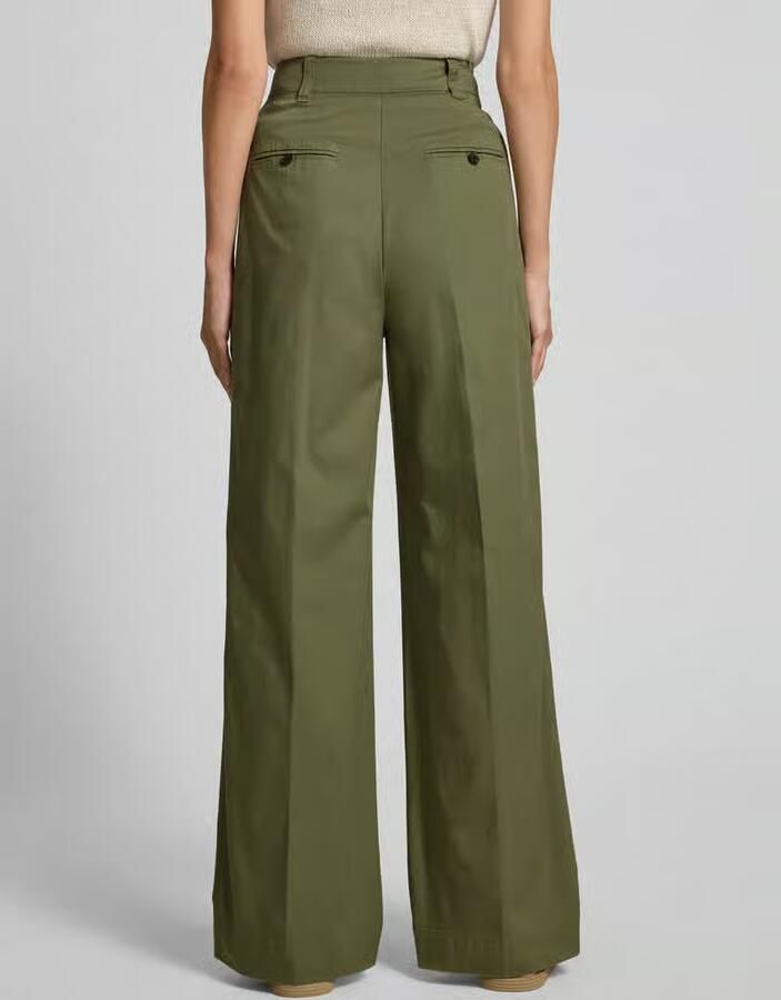 Marc O'Polo Bandplooibroek wijd van twill allrounder