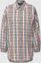 Marc O'Polo Check blouse with voluminous sleeves Wit Dames - Thumbnail 1