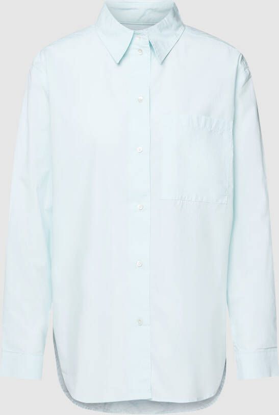 Marc O'Polo Overhemdblouse Blouse long sleeve kent collar patched pocket solid met een opgestikte borstzak