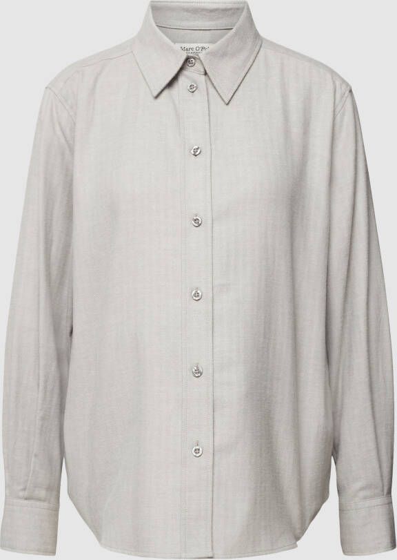 Marc O'Polo Flannel long sleeve blouse Grijs Dames