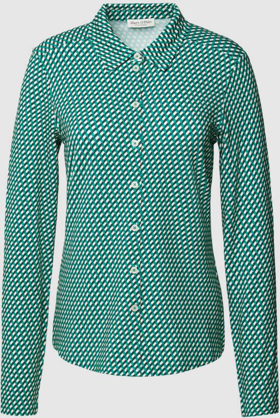 Marc O'Polo Overhemdblouse van een mix van viscose en elastaan met all-over motief