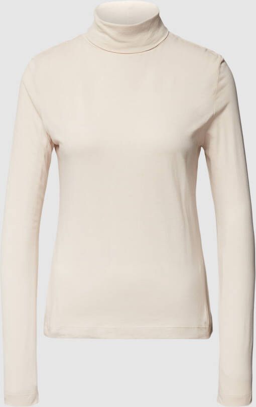 Marc O'Polo Long sleeve polo neck top regular fit Wit Dames