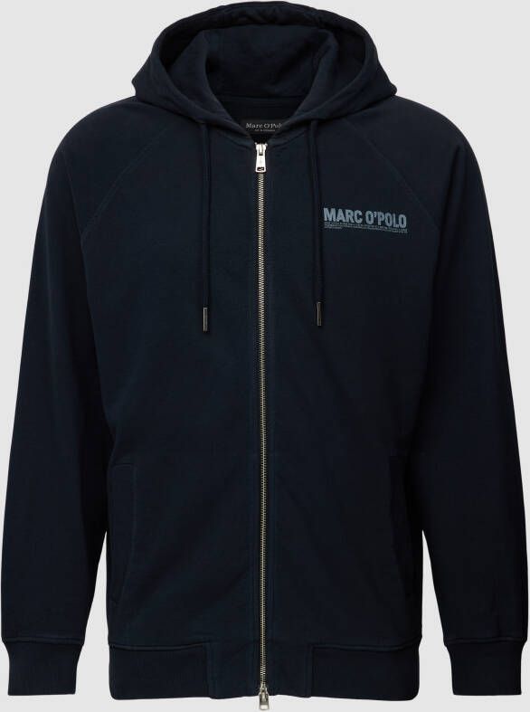 Marc O'Polo Hooded sweatshirt jacket relaxed fit Blauw Heren