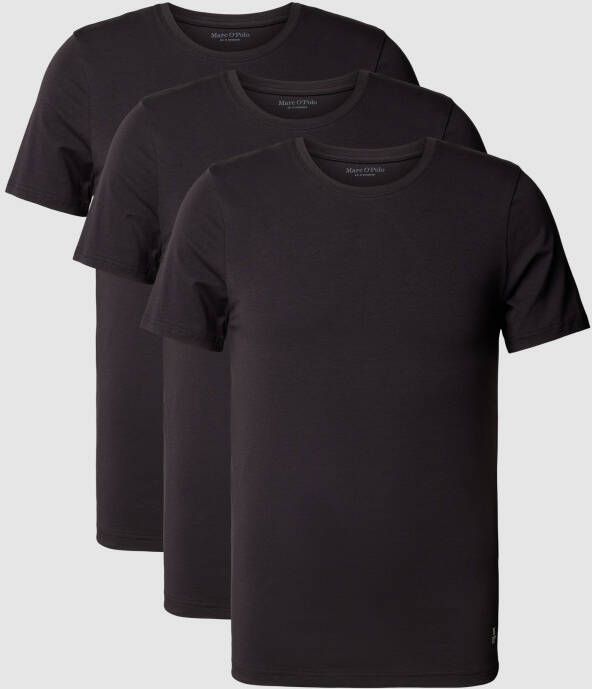 Marc O'Polo T-shirt in effen design in een set van 3 stuks