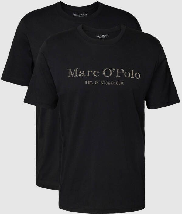 Marc O'Polo T-shirt met logoprint in een set van 2 stuks