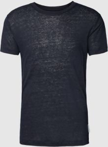 Marc O'Polo T-shirt van linnen met ronde hals