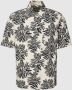 Marc O'Polo regular fit overhemd met linnen en all over print multi dark navy - Thumbnail 3