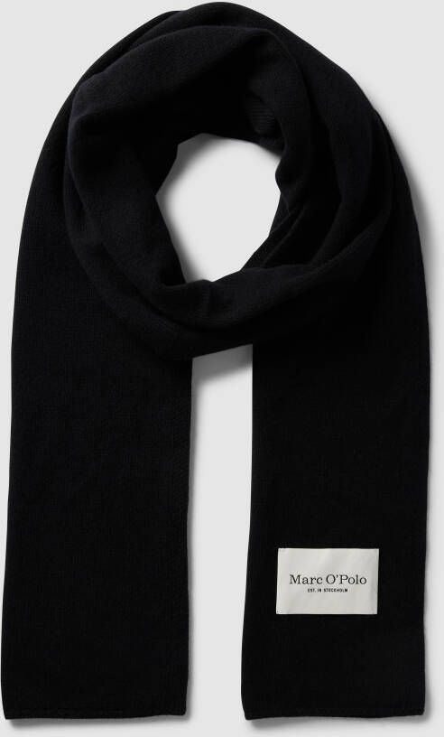 Marc O'Polo Wollen sjaal met labeldetail
