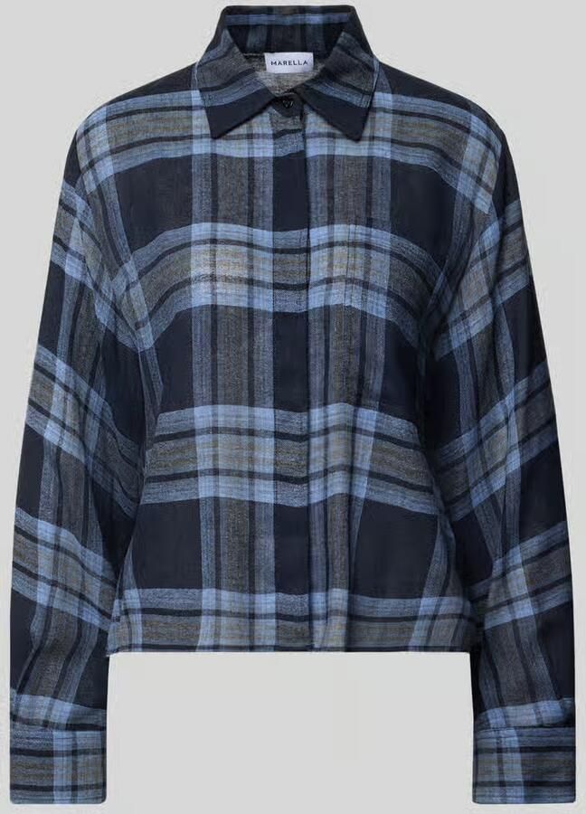 Marella Blouse van viscosemix met scheerwol-aandeel model 'MODICO'