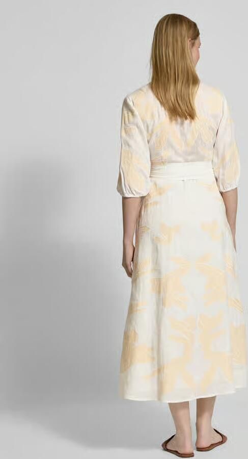 Marella Linnen jurk met stitchingdetails model 'NOTA'