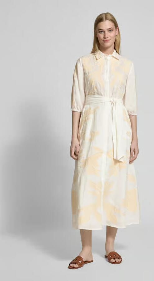 Marella Linnen jurk met stitchingdetails model 'NOTA' - Foto 2