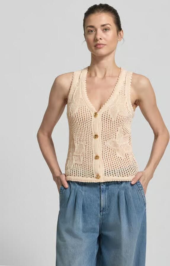 Marella Mouwloos vest met V-hals model 'LASTICE' - Foto 2