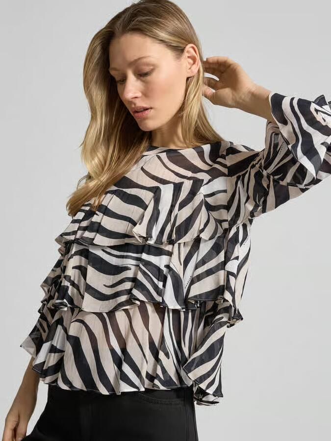 Marella regular fit blouse van zuivere viscose model 'Falco'