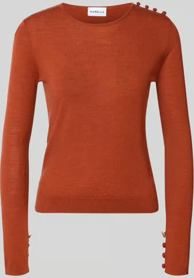 Marella Regular fit gebreide pullover met knoopdetails