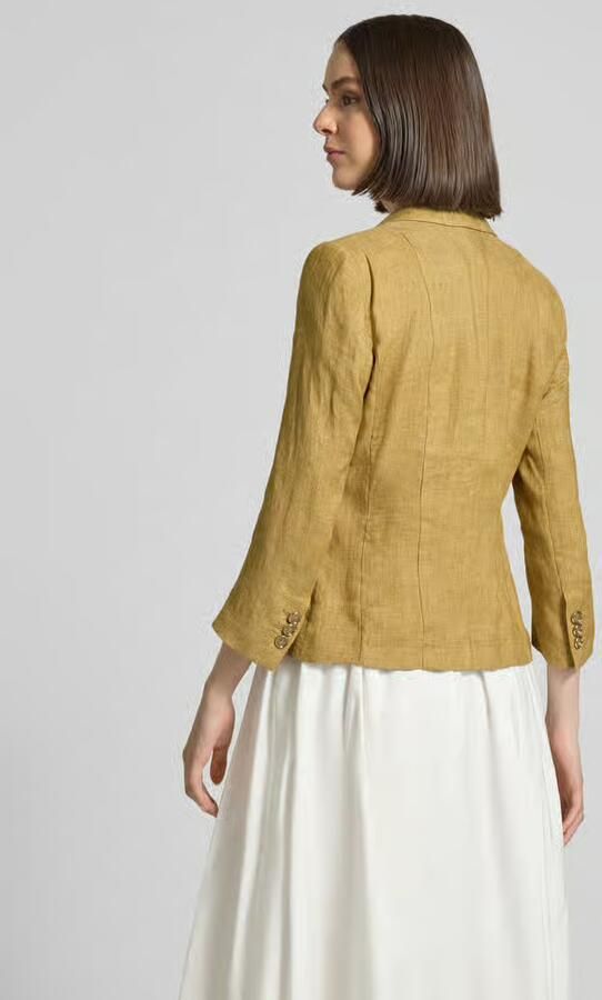 Marella slim fit linnen blazer met paspelzakken model 'CARDATO' - Foto 4