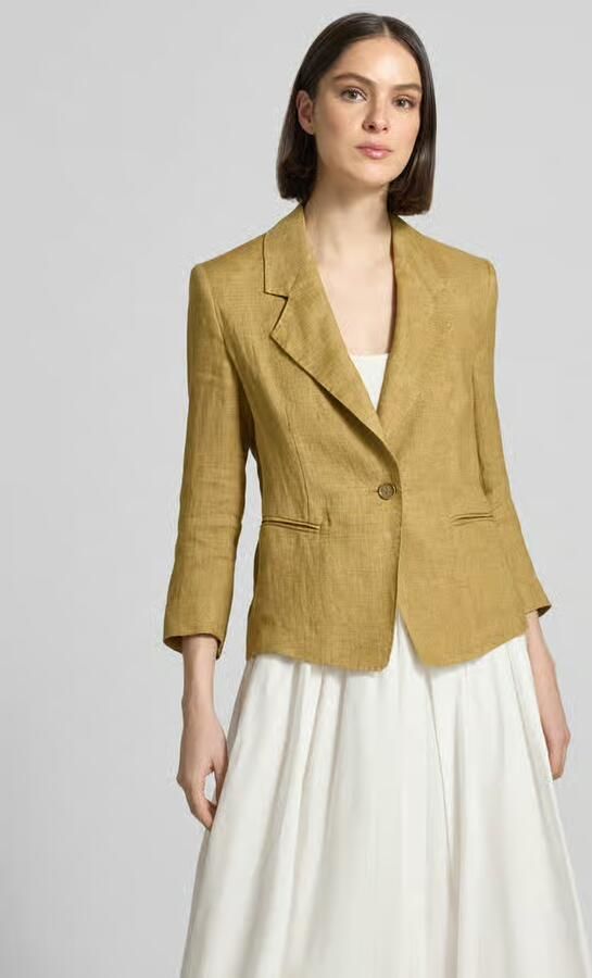 Marella slim fit linnen blazer met paspelzakken model 'CARDATO' - Foto 3