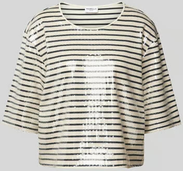 Marella T-shirt met pailletten model 'GARDONE' - Foto 2