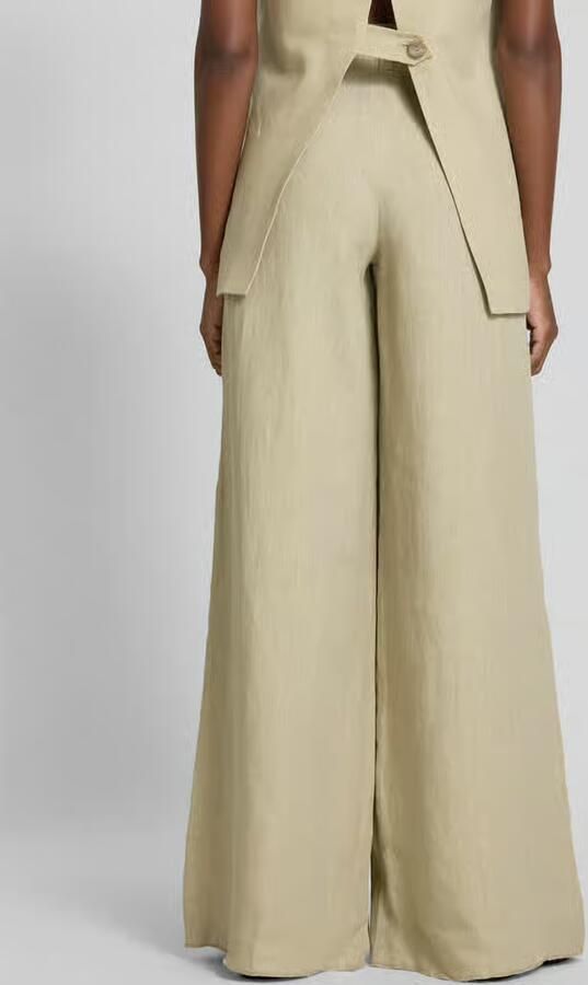 Marella Wide leg linnen broek met bandplooien model 'ZAMA'