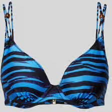 Marie Jo voorgevormde beugel bikinitop Marva blauw zwart