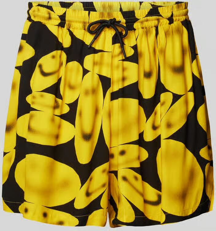 MARKET Sweatshorts met all-over motief model 'SMILEY' - Foto 2